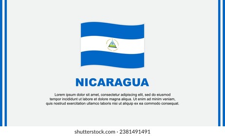 Nicaragua Flag Abstract Background Design Template. Nicaragua Independence Day Banner Social Media Vector Illustration. Nicaragua Cartoon