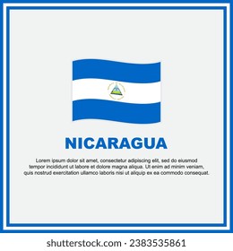 Plantilla de diseño de fondo de la bandera de Nicaragua. Cartel del Día de la Independencia de Nicaragua en medios sociales. Banner de Nicaragua