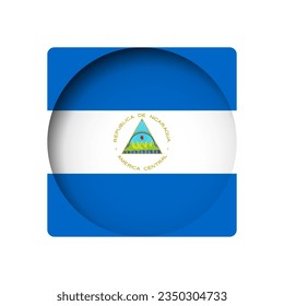 Nicaragua flag - behind the cut circle paper hole with inner shadow.