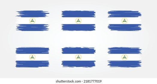 Nicaragua Flag Brush Collection. National Flag
