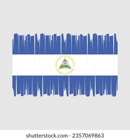 Nicaragua flag with brush stroke vector Illustration