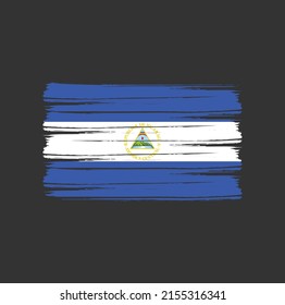 Nicaragua Flag Brush Strokes. National Flag