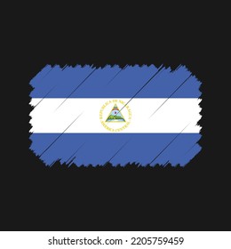Nicaragua flag brush strokes painted