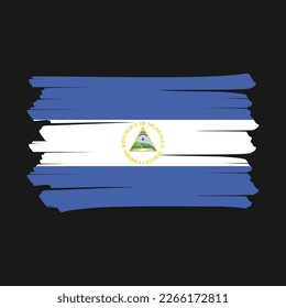 Nicaragua Flag Brush Vector Illustration
