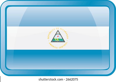 Botón Bandera de Nicaragua. Icono de marca.