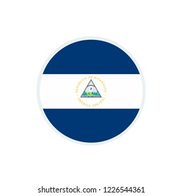 Nicaragua flag. Nicaragua circle flag.