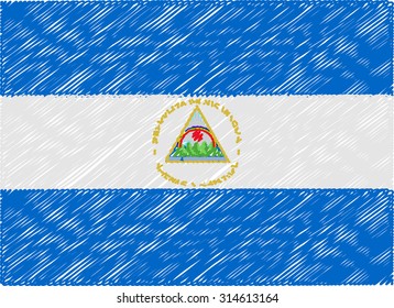 nicaragua flag embroidered zigzag

