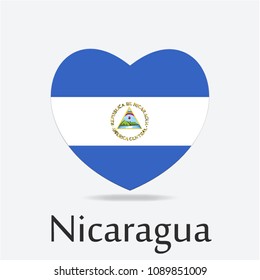 Nicaragua Flag in Heart Shape
