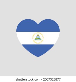 Nicaragua flag in heart shape vector love Nicaragua