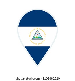 Nicaragua flag icon. Travel icon. Travel destination of Nicaragua. Nicaragua badge. Flag badge.