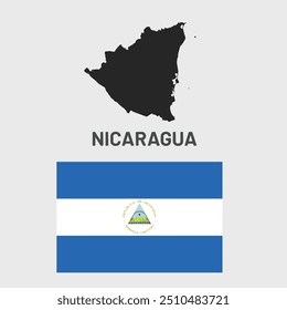 Nicaragua flag and map illustration