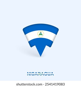 Nicaragua Flag Map Pointer Design with Shadow. Vector illustrator.