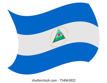 nicaragua flag moved by the wind