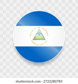 Nicaragua Fahne auf Knopfdruck glänzend Glas
