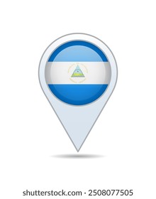 Nicaragua - Fahnennadel für Karte. Vektorgrafik.