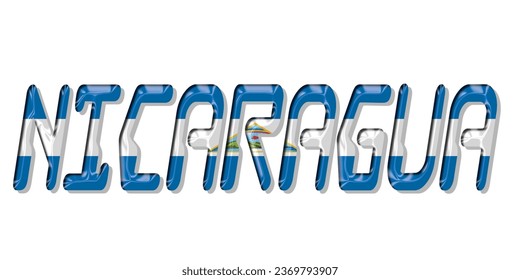 NICARAGUA flag text font, NICARAGUA Font With Flag, vector illustration