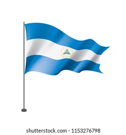 Nicaragua flag, vector illustration on a white background