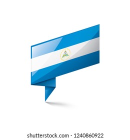 Nicaragua flag, vector illustration on a white background