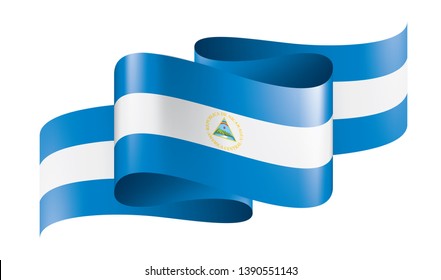 Nicaragua flag, vector illustration on a white background