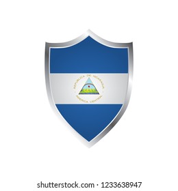 Nicaragua Flag Vector Shield Icon - Illustration