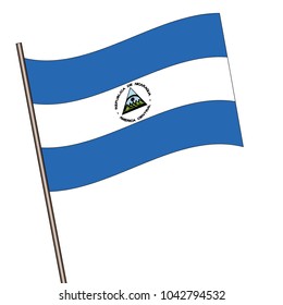 Nicaragua flag waving isolated vector illustration