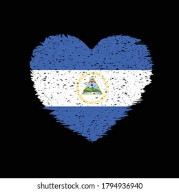 Nicaragua Heart Shape Flag Grunge Distress Vintage Style