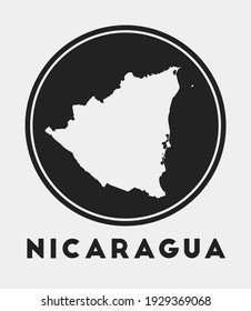 Nicaragua icon. Round logo with country map and title. Stylish Nicaragua badge with map. Vector illustration.