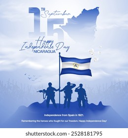 Nicaragua Independence Day creative greeting card design for social media post