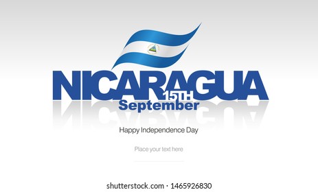 Nicaragua Independence Day flag logo icon banner