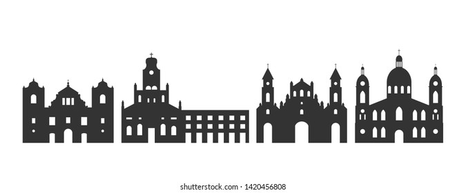 Nicaragua logo. Isolated Nicaragua architecture on white background