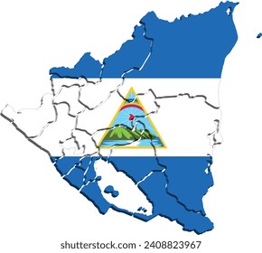 NICARAGUA MAP 3D ISOMETRIC MAP