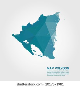 Nicaragua Map Abstract geometric rumpled triangular low poly style gradient graphic on white background