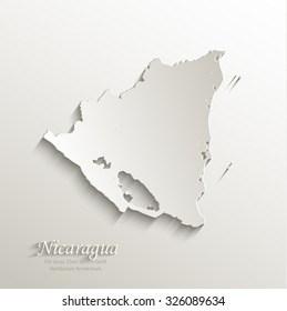 Nicaragua map card paper 3D natural vector