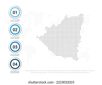 Nicaragua map of dots gray for presentation. Creative concept for infographic.