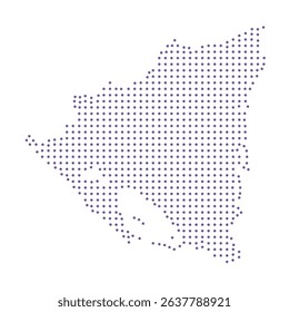 Nicaragua map dotted pattern design purple circle