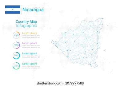 Nicaragua map with elements of infographics template. Vector eps10.