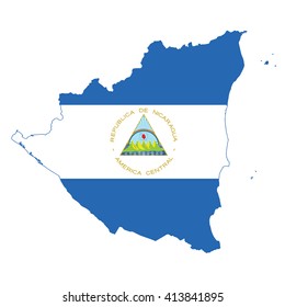 Nicaragua map flag 