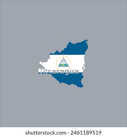 Nicaragua map and flag colors design on gray background