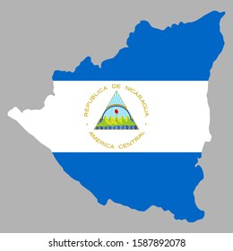 Nicaragua Map Flag Vector illustration Eps 10