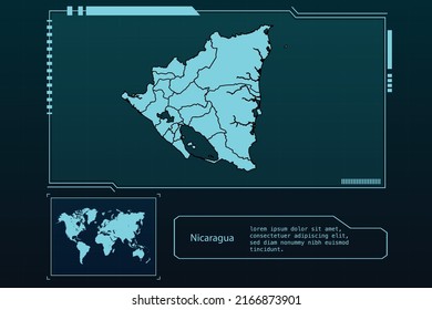 Nicaragua Map Futuristic Infographic Map Element Stock Vector Royalty   Nicaragua Map Futuristic Infographic Element 260nw 2166873901 