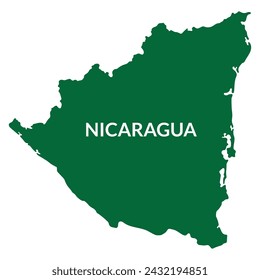 Nicaragua map. Map of Nicaragua in green color