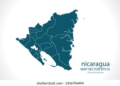 nicaragua map High Detailed on white background. Abstract design vector illustration eps 10