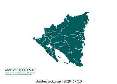 Nicaragua map High Detailed on white background. Abstract design vector illustration eps 10
