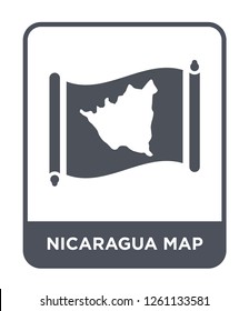 nicaragua map icon vector on white background, nicaragua map trendy filled icons from Countrymaps collection, nicaragua map simple element illustration