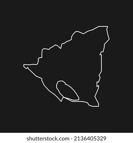 Mapa de Nicaragua de fondo negro