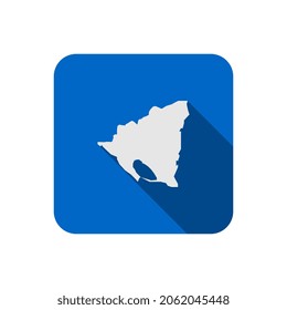 Mapa de Nicaragua en plaza azul con una larga sombra