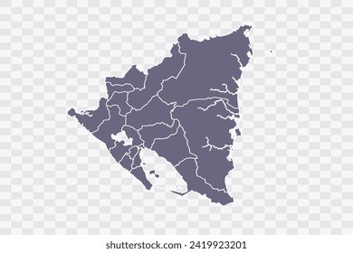 Nicaragua Map pewter Color on White Background quality files Png