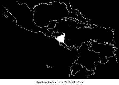 Nicaragua mapa sudamérica fondo negro