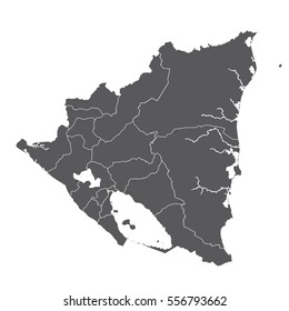 Nicaragua map vecto