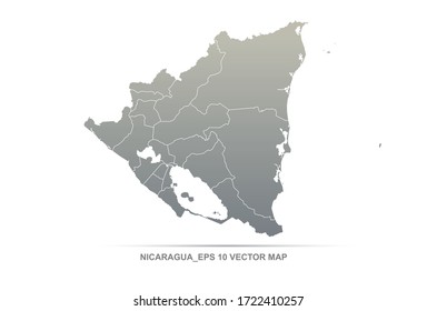 Nicaragua map. vector map of Nicaragua in Central America country.